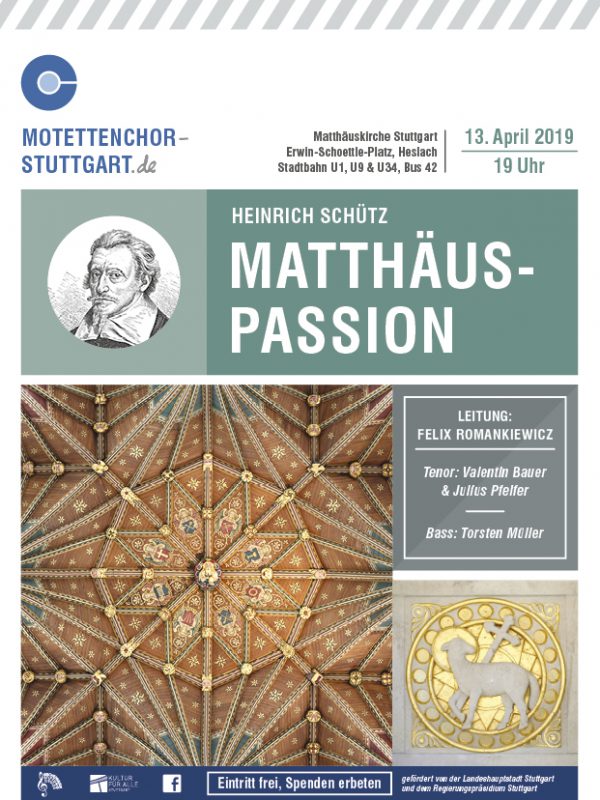 Bild vom Plakat des Passionskonzerts Stuttgart-Heslach, Motettenchor Stuttgart