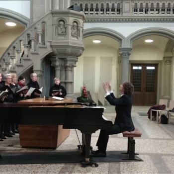 Hauptprobe in der Matthäuskirche Stuttgart-Heslach zum Passionskonzert, März 2018