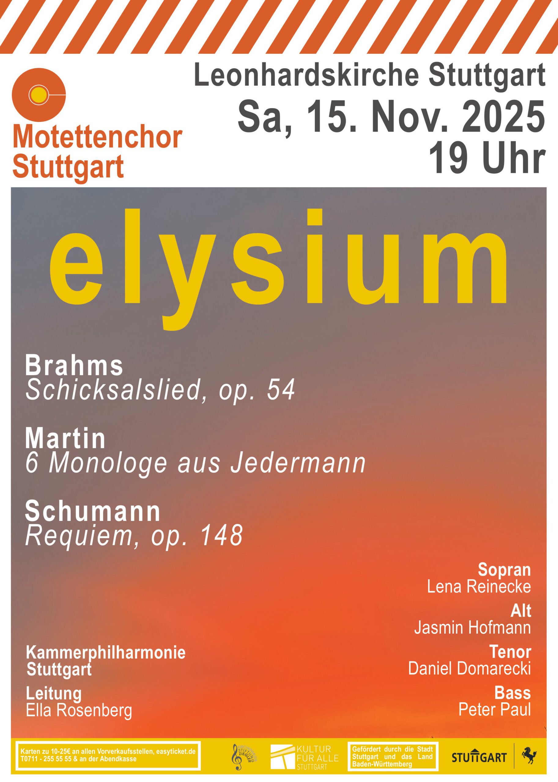 Chorplakat des Motettenchors Stuttgart fürs Konzert eylsium, November 2025